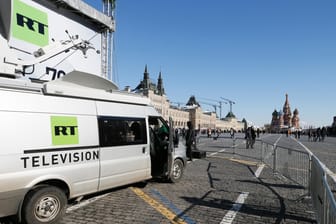 Übertragungswagen von RT in Moskau: In den USA musste sich der Sender als "ausländischer Agent" registrieren.