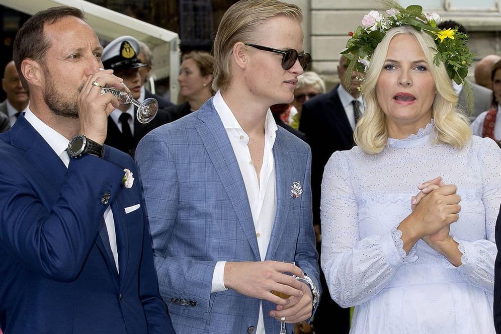 Die norwegischen Royals: Kronprinz Haakon, Marius Borg Høiby und Kronprinzessin Mette-Marit.