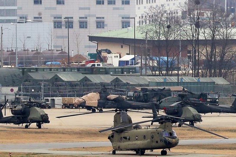 Hubschrauber auf der US-Militärbasis Camp Humphreys südlich von Seoul.