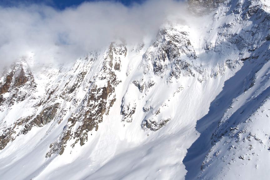 Lawine am Aletsch-Gletscher in der Schweiz: Drei Menschen sind unter der Lawine gestorben.