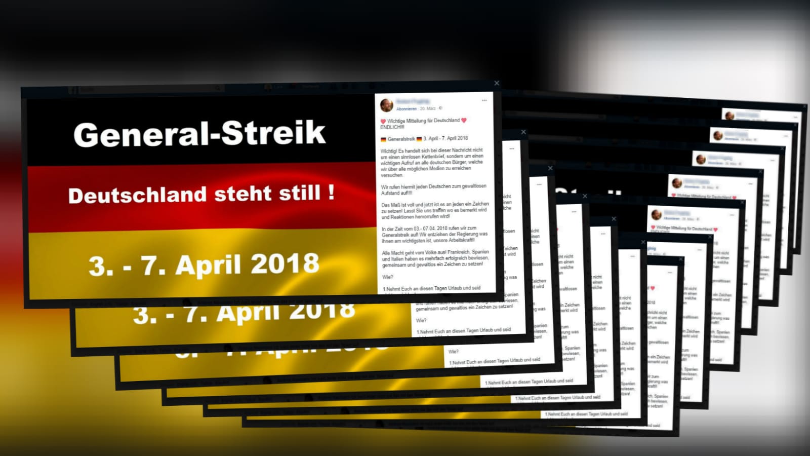 Mehr als 40.000 Mal geteilt: Das Posting mit dem Streikaufruf von einem Österreicher mit einigen Hunderten Freunden wurde stärker verbreitet als etwa ein sehr erfolgreicher Post von AfD-Chef Jörg Meuthen am Tag vor der Bundestagswahl.