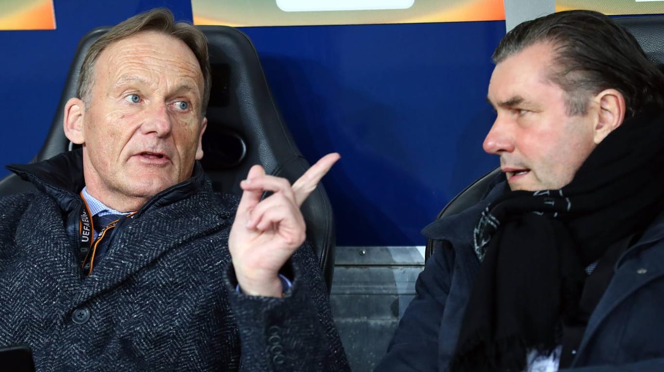 Geschäftsführer Hans-Joachim Watzke (l.) mit Sportdirektor Michael Zorc: Mögliche Nachfolger binden die beiden Klub-Bosse bereits jetzt an den BVB.