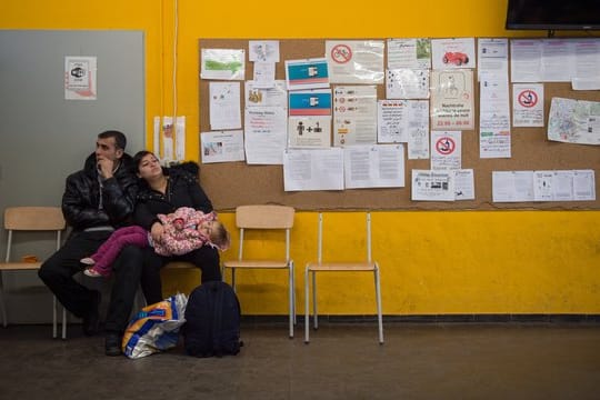 Geflüchtete aus Syrien in einer Aufnahmeeinrichtung in Ellwangen.