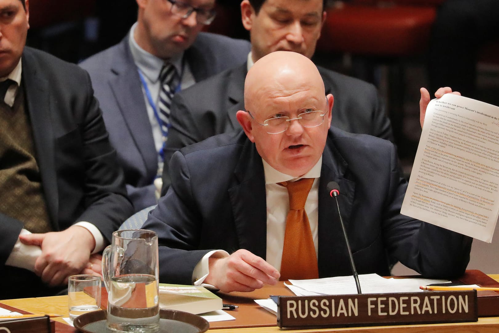 Der russische UN-Botschafter Wasili Nebensja: Den Briten warf er "dreckige Spiele" vor.