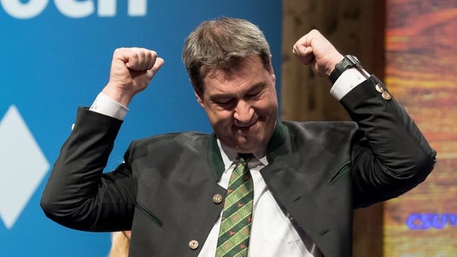 Darf sich über die Umfragewerte der CSU freuen: Bayerns Ministerpräsident Markus Söder. Darf sich über die Umfragewerte der CSU freuen: Bayerns Ministerpräsident Markus Söder.