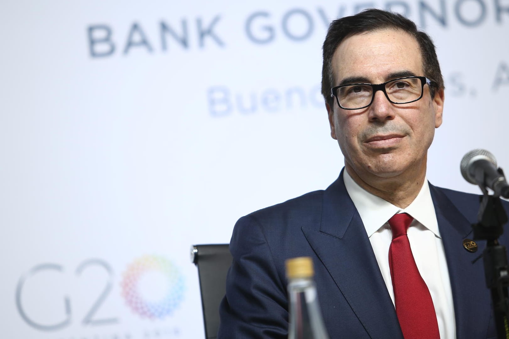 Steven Mnuchin in Washington: Der US-Finanzminister verhängte Sanktionen gegen sieben russische Oligarchen.