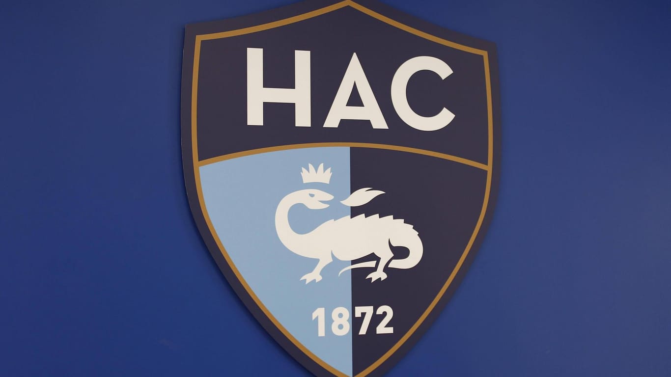Das Logo des Zweitligisten AC Le Havre, der um seinen Verteidiger Diop trauert.