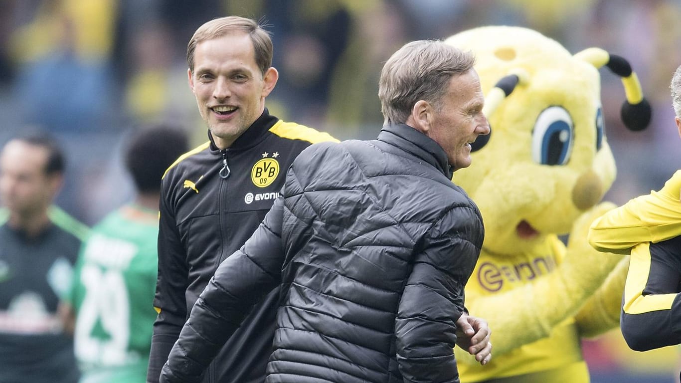 Tuchel und Watzke nach dem 34. Spieltag 2017: Die Zusammenarbeit bei Borussia Dortmund endete im Streit.