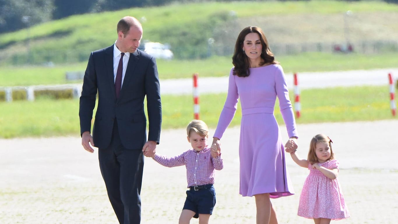 Zu Besuch in Deutschland: Prinz William, Prinz George, Herzogin Kate und Prinzessin Charlotte.