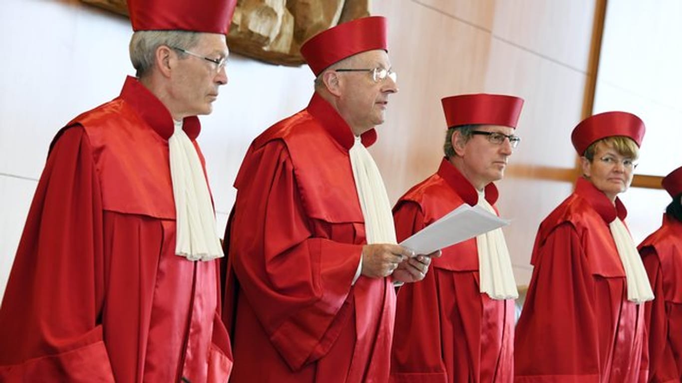 Der Erste Senat beim Bundesverfassungsgericht in Karlsruhe verkündet das Urteil zur Grundsteuer.