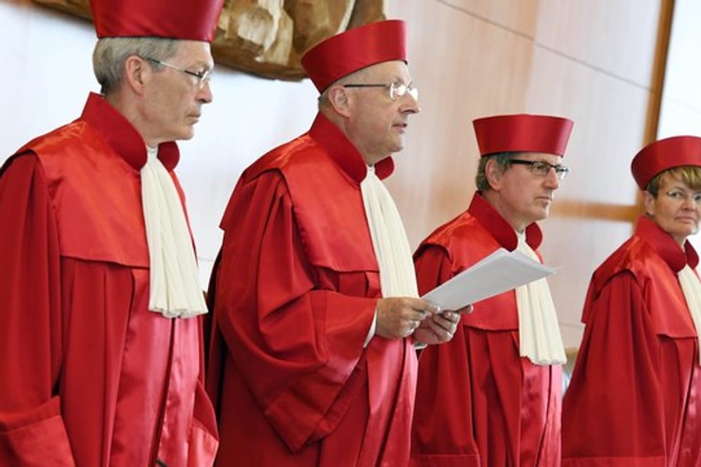 Der Erste Senat beim Bundesverfassungsgericht in Karlsruhe verkündet das Urteil zur Grundsteuer.