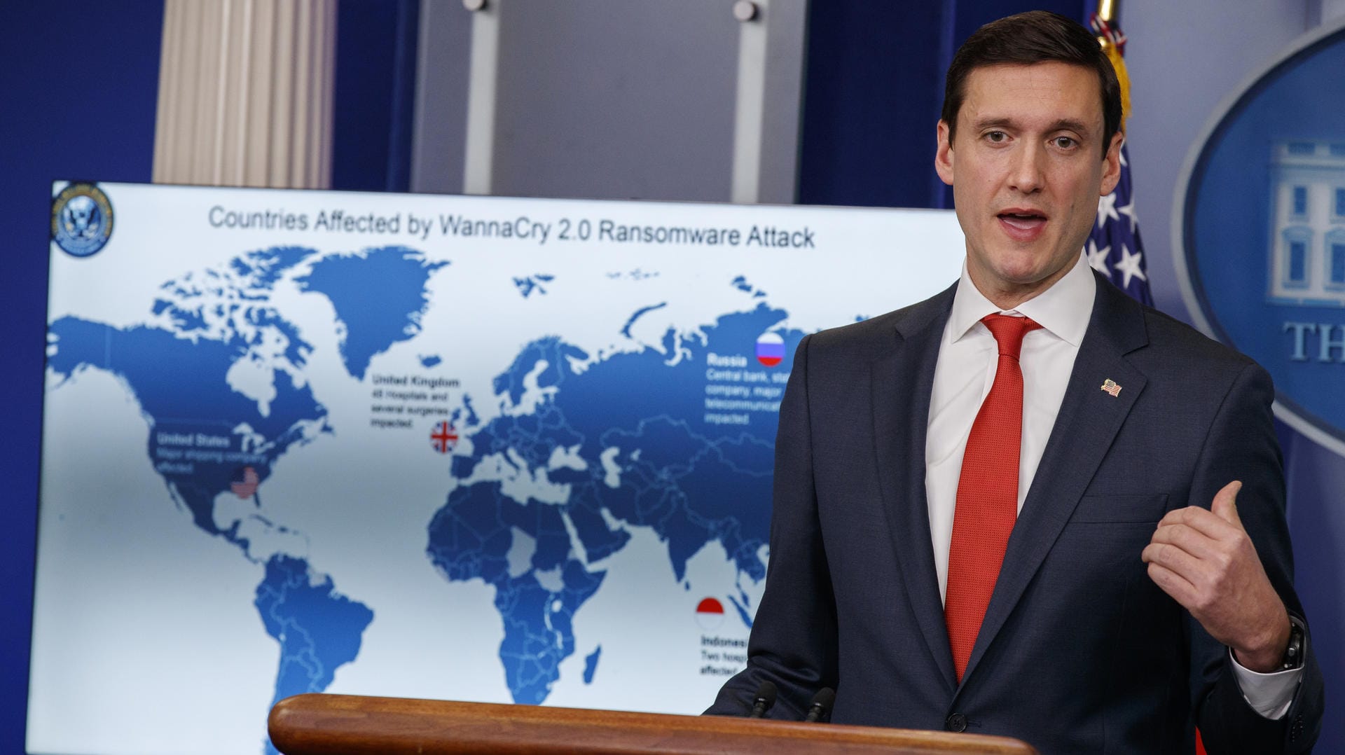 Tom Bossert, gibt im Weißen Haus eine Pressekonferenz: Der Heimatschutzberater von US-Präsident Trump ist der nächste Abgang im Team des US-Präsidenten. Tom Bossert, gibt im Weißen Haus eine Pressekonferenz: Der Heimatschutzberater von US-Präsident Trump ist der nächste Abgang im Team des US-Präsidenten.