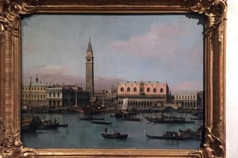"Ansicht des Bacino di San Marco in Venedig" in der Canaletto-Ausstellung in Roms Palazzo Braschi.