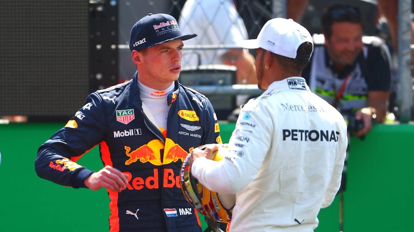 Streithähne: Max Verstappen (l.) und Lewis Hamilton zoffen sich noch immer wegen des Rennens in Bahrain.