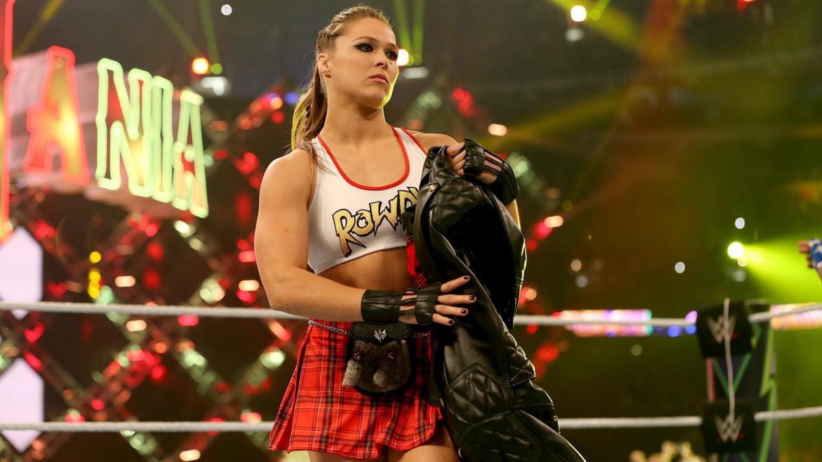 Ronda Rousey bei ihrem Debüt bei WrestleMania 34.