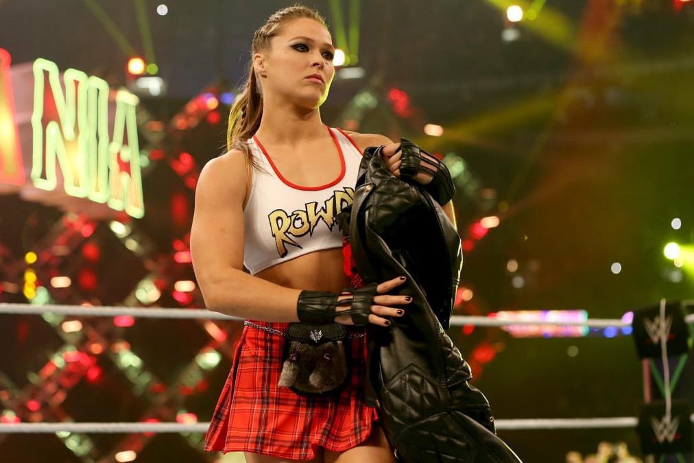 Ronda Rousey bei ihrem Debüt bei WrestleMania 34.