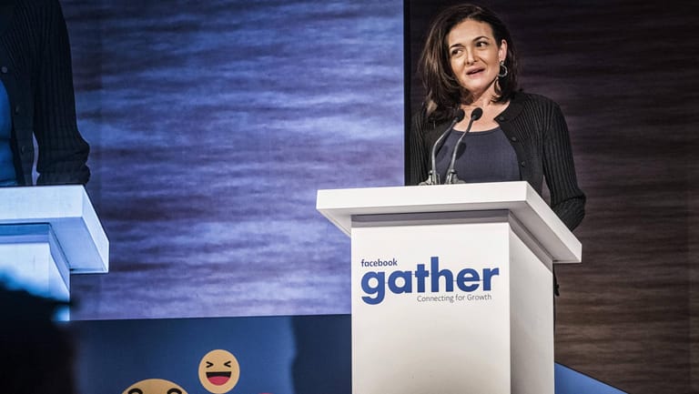 Sheryl Sandberg auf einer Facebook-Konferenz Ende Januar: Schadensbegrenzung ist gefragt