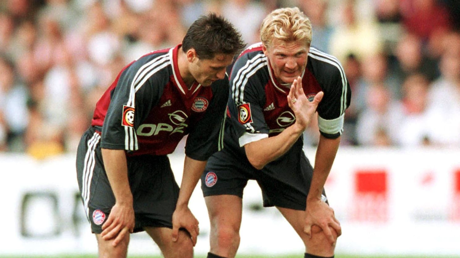 Stefan Effenberg (r.) mit Niko Kovac in der Saison 2001/2002. Kovac kam direkt nachdem Bayern die Champions League gewonnen hatte, gemeinsam holten sie noch den Weltpokal.