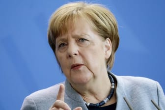 Bundeskanzlerin Angela Merkel am Dienstag bei einer Pressekonferenz im Bundeskanzleramt.
