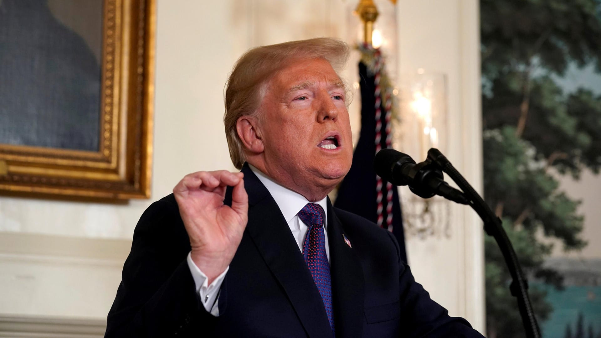 Donald Trump bei seiner Ansprache in Weißen Haus: Es war klar, dass der US-Präsident Syrien angreifen wird, sagt unser Kolumnist. Donald Trump bei seiner Ansprache in Weißen Haus: Es war klar, dass der US-Präsident Syrien angreifen wird, sagt unser Kolumnist.