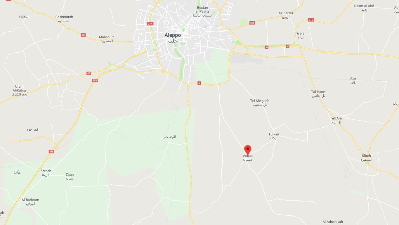 Angriff oder versehentliche Explosion in einem Waffendepot? Die iranische Basis Azzan liegt etwa zehn Kilometer südlich von Aleppo.