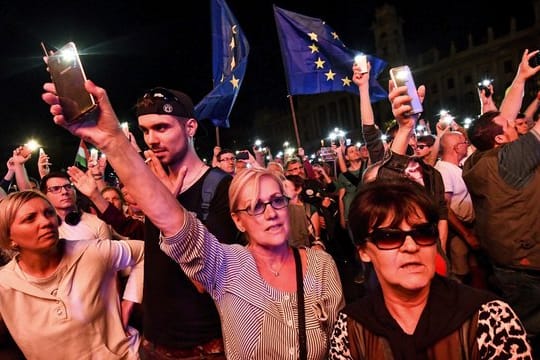 Der Protest richtete sich gegen die rechtskonservative Regierungspartei Fidesz und Premier Viktor Orban.