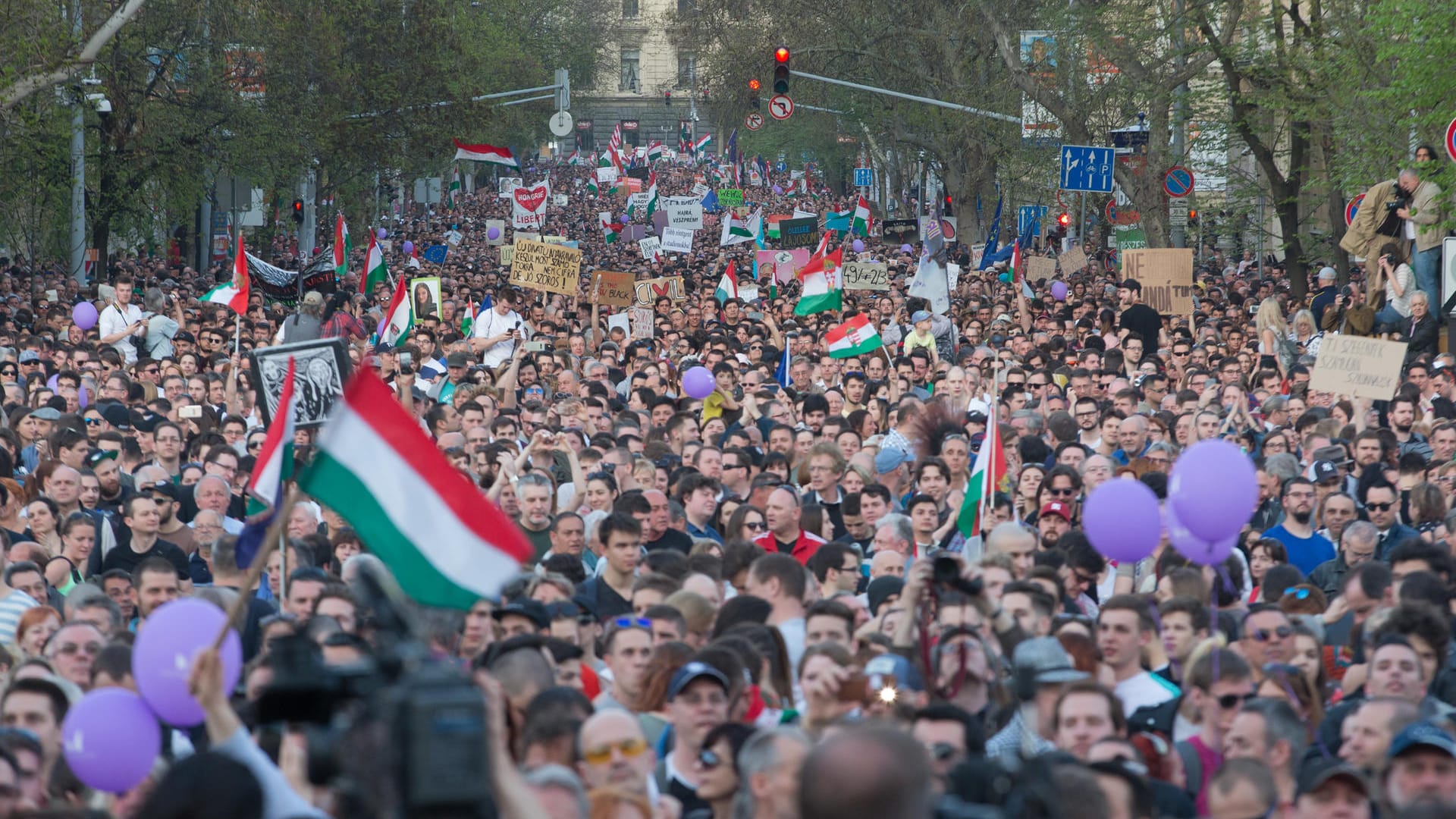 Demonstration in Budapest für Demokratie: Unter dem Motto «Wir sind die Mehrheit» verlangten die Teilnehmer eine Neuauszählung der Stimmen bei der Parlamentswahl am 8. April, eine Änderung des Wahlrechts und die Sicherung der Pressefreiheit. Demonstration in Budapest für Demokratie: Unter dem Motto «Wir sind die Mehrheit» verlangten die Teilnehmer eine Neuauszählung der Stimmen bei der Parlamentswahl am 8. April, eine Änderung des Wahlrechts und die Sicherung der Pressefreiheit.