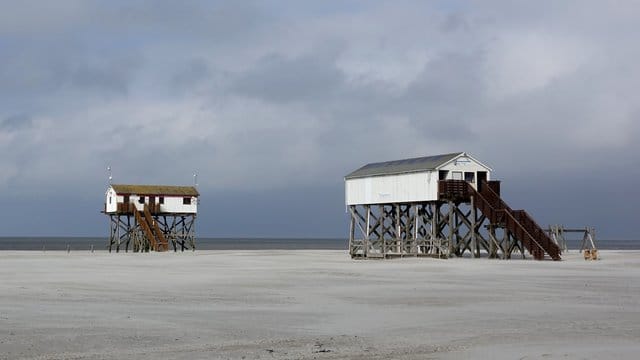 Die bis zu sieben Meter hohen Pfahlbauten stehen auf zehn bis zwölf Meter langen Lärchenpfählen, die im Abstand von drei Metern zueinander zur Hälfte im Boden eingeschlämmt werden. Die bis zu sieben Meter hohen Pfahlbauten stehen auf zehn bis zwölf Meter langen Lärchenpfählen, die im Abstand von drei Metern zueinander zur Hälfte im Boden eingeschlämmt werden.