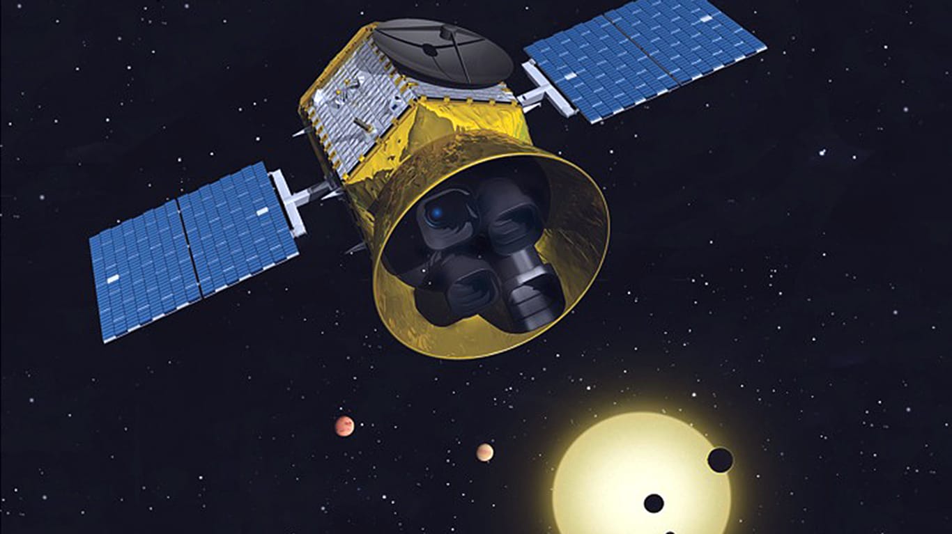 Eine Darstellung des Weltraumtelekops "Tess": Der Nachfolger von Satellit Kepler "Tess" wird nun das All nach Planeten absuchen.