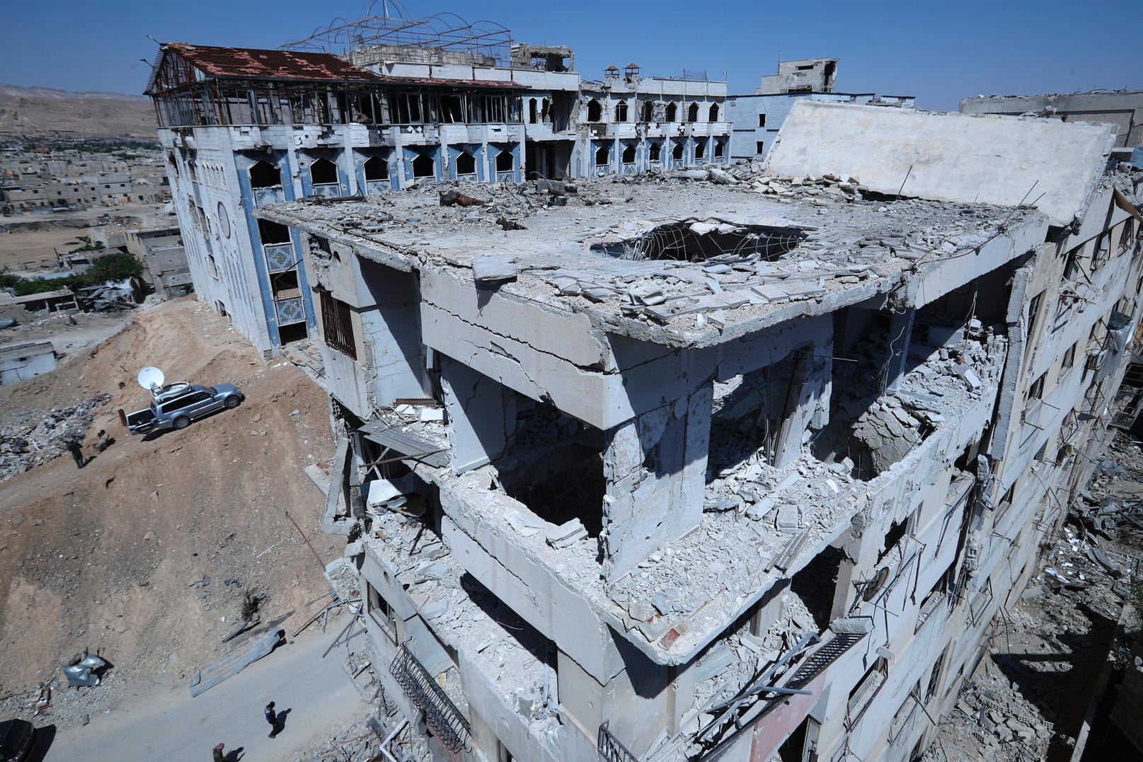 Duma in Syrien: Ein zerstörtes Krankenhaus nahe der Stelle, an der Giftgas eingesetzt worden sein soll.