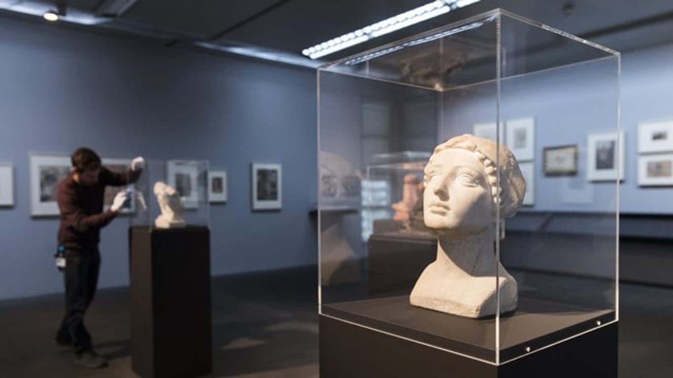 Die Skulptur "Weiblicher Kopf" des französischen Künstlers Aristide Maillol im Kunstmuseum Bern.