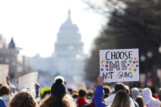 Die Schüler werfen der Politik vor, dass sie trotz vieler Versprechen keine durchgreifenden Änderungen der Waffengesetze durchgesetzt hat.