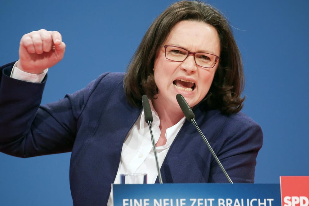 Andrea Nahles könnte die erste Frau an der Spitze der SPD werden. Am Sonntag entscheiden die Delegierten über den neuen Bundesvorsitzenden.