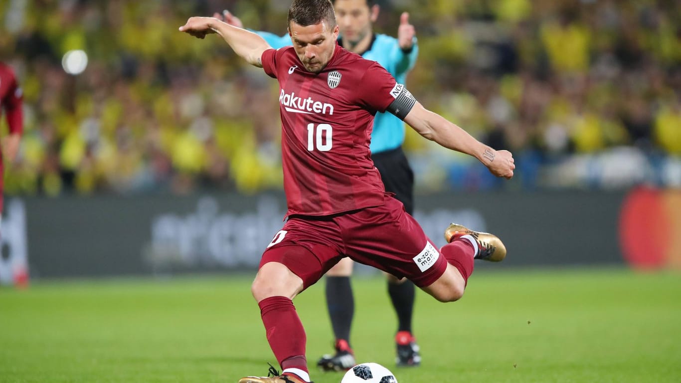Aktuell in Japan: Lukas Podolski wechselte im Sommer 2017 von Galatasaray Istanbul zu Vissel Kobe. Zuvor war er für Inter Mailand, den FC Arsenal und den 1. FC Köln aktiv.