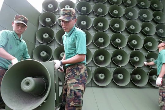 Sowohl die nord- als auch die südkoreanische Armee (im Bild) nutzten Beschallung als psychologische Kriegsführung.