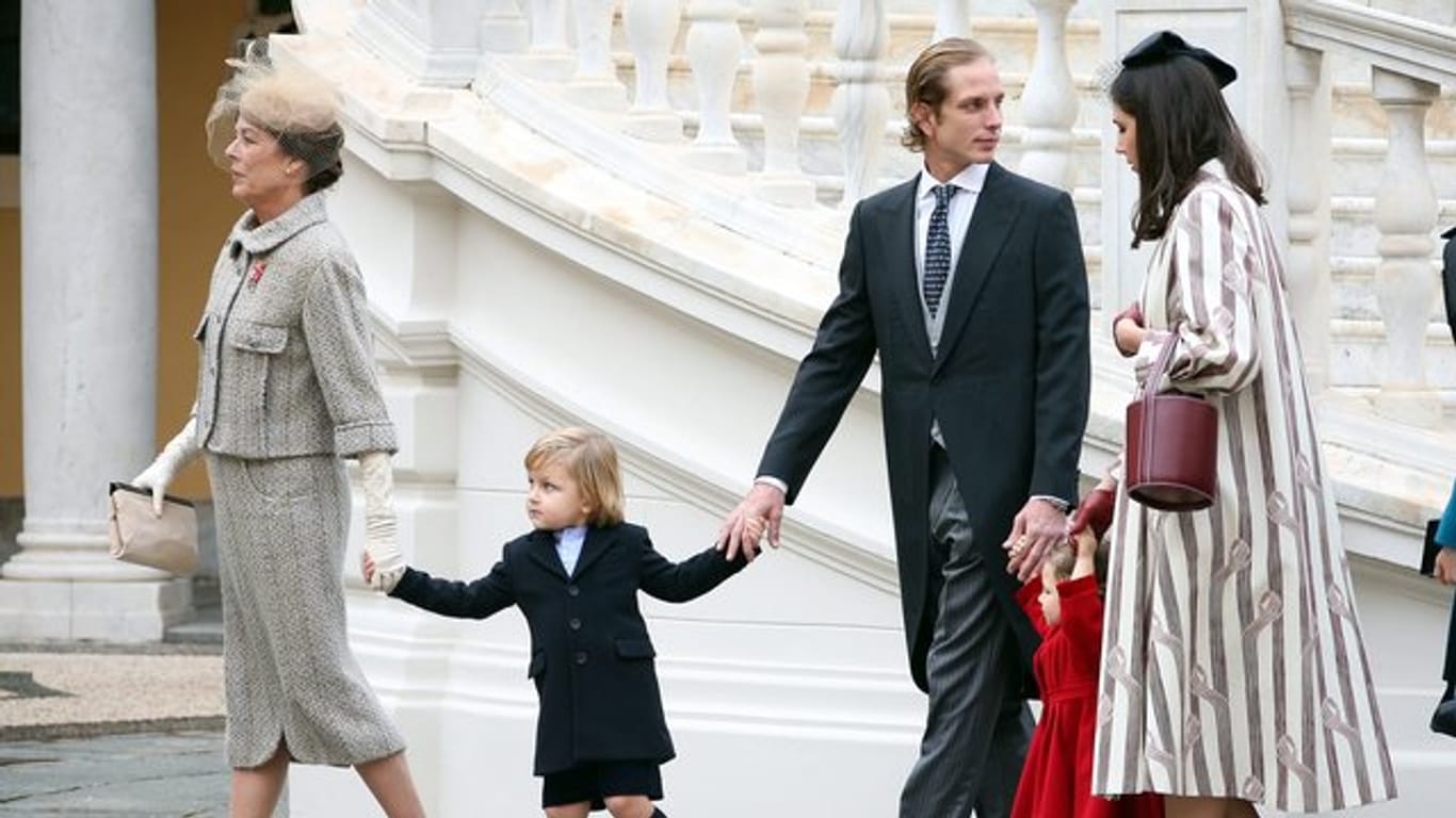 Prinzessin Caroline und Andrea Casiraghi mit seiner Frau Tatiana und den beiden Kindern.