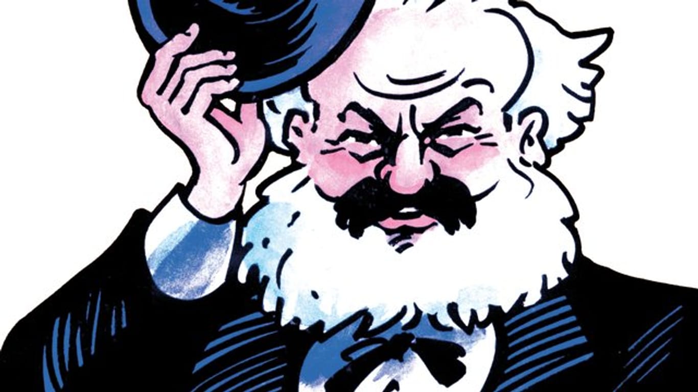 Das Cover des Buchs "Grüß Gott! Da bin ich wieder! Karl Marx in der Karikatur".