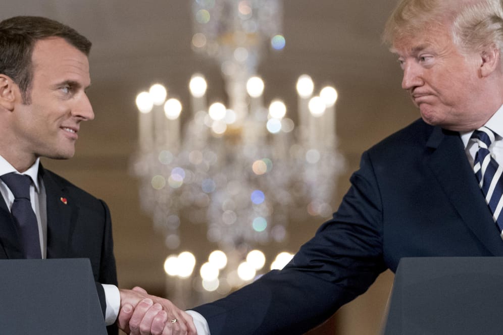 US- Präsident Donald Trump und Frankreichs Staatschef Emmanuel Macron: Bei einer gemeinsamen Pressekonferenz erläuterten die Staatsoberhäupter mögliche Pläne für einen neuen Atomdeal mit dem Iran.