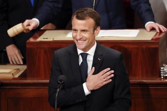 Charmeoffensive: Emmanuel Macron wirbt vor dem US-Kongress dafür, am Atomabkommen mit dem Iran festzuhalten.