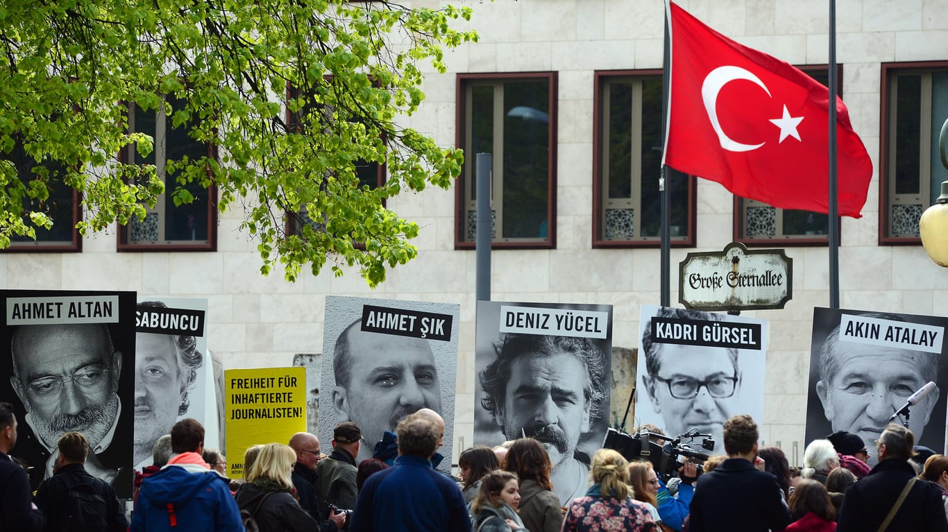 Proteste für die Pressefreiheit in der Türkei: In dem Land sitzen am meisten Journalisten im Gefängnis.