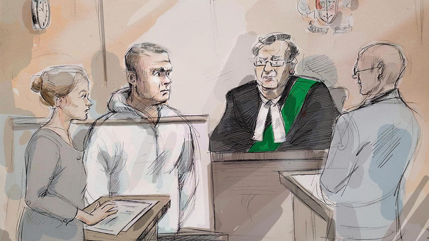 Zehnfacher Mord, 14-facher versuchter Mord: Minassian wurde in Toronto einem Richter vorgeführt, wie die Gerichtszeichnung zeigt.