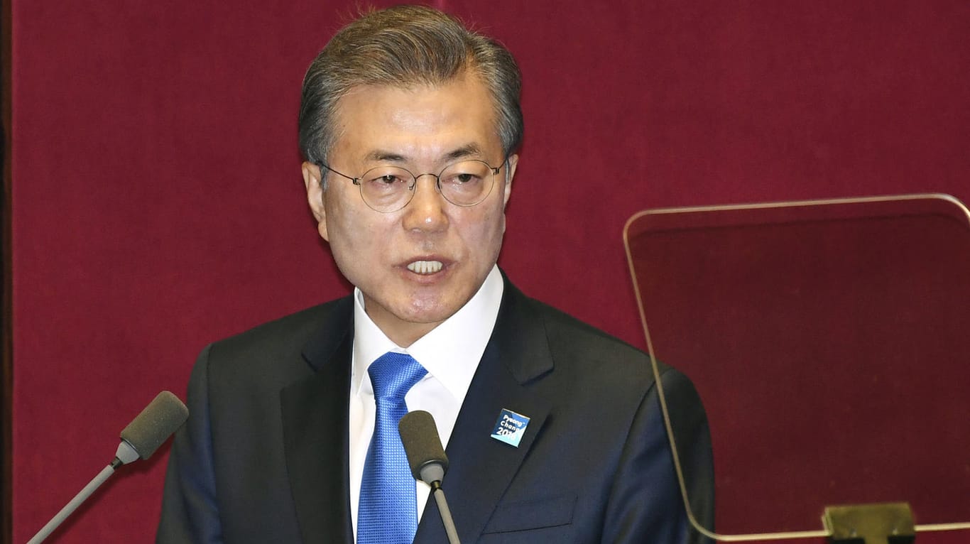 Der Präsident von Südkorea, Moon Jae In: Er sorgte in seiner bisherigen Amtszeit für eine Entspannung in den Beziehungen zwischen Nord- und Südkorea.
