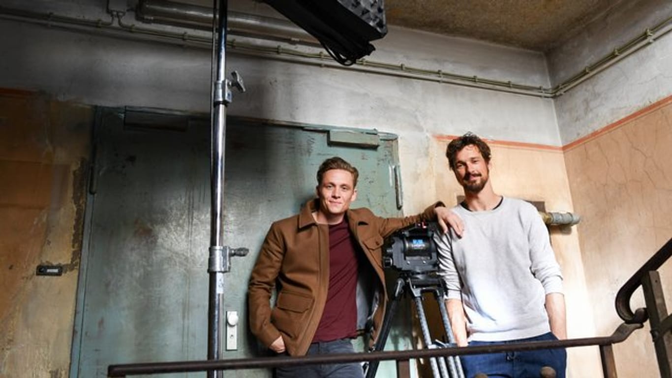 Matthias Schweighöfer und Florian David Fitz bei den Dreharbeiten zu dem Film "100 Dinge".