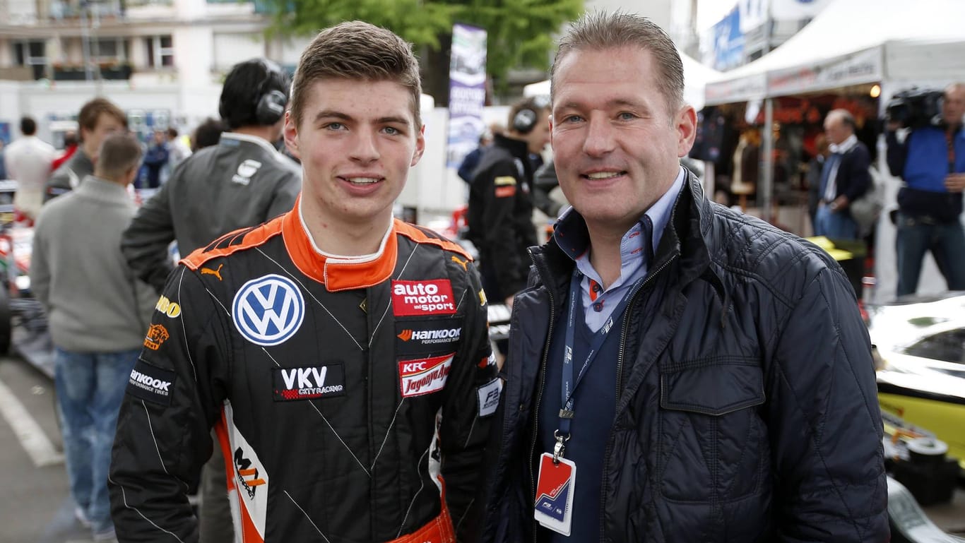 Bei der Formel 3 im Jahre 2014: Max Verstappen (links) und sein Vater Jos.