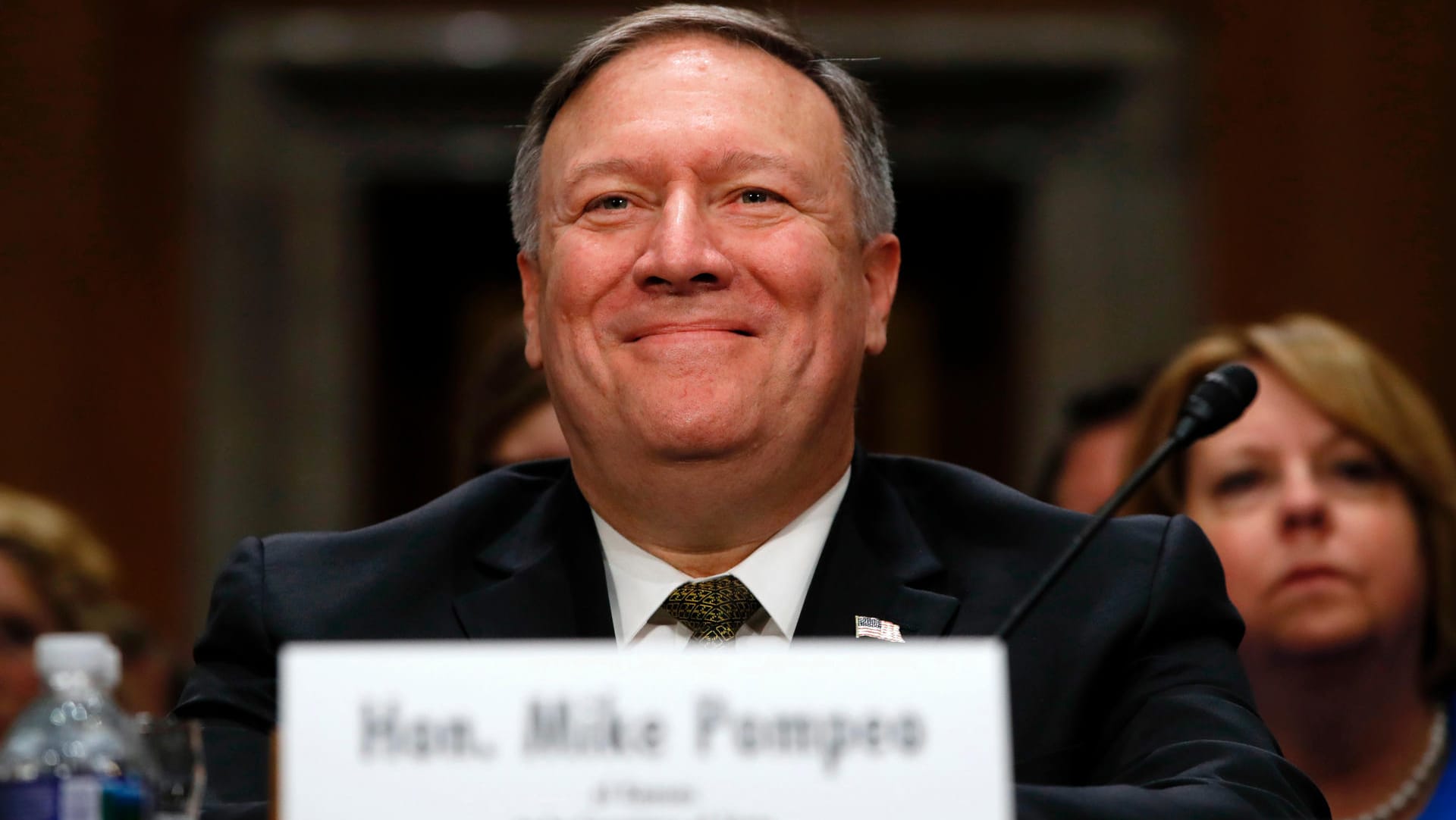 Mike Pompeo: US-Präsident Trump hatte den CIA-Chef im März als Nachfolger des zurückgetretenen Rex Tillerson als Außenminister nominiert. Mike Pompeo: US-Präsident Trump hatte den CIA-Chef im März als Nachfolger des zurückgetretenen Rex Tillerson als Außenminister nominiert.