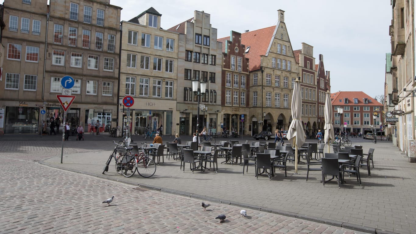 Der Marktplatz in Münster nach der Amokfahrt am 7. April: Vor allem AfD-Wähler meiden laut Umfrage öffentliche Plätze wie diesen.