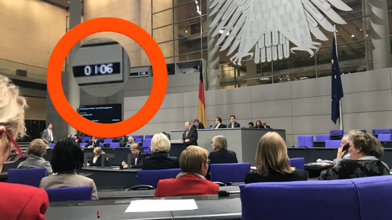 "Letzter Redner vor Sonnenaufgang": CSU-Abgeordneter Max Straubinger begann um 1.06 Uhr seinen Beitrag, nutzte die Zeit aber nicht mehr komplett aus. Das Foto hat der Kieler SPD-Abgeordnete Mathias Stein gemacht.