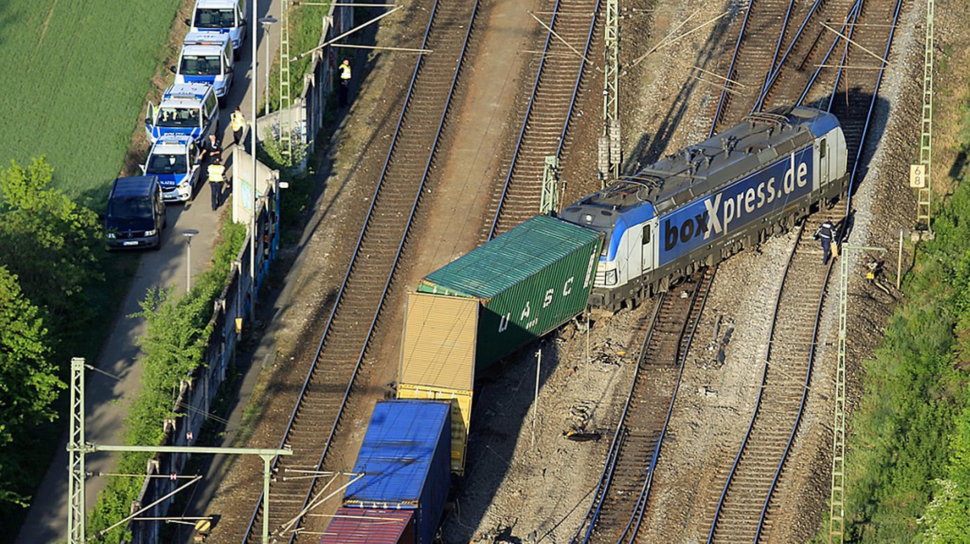 Bahnunglück in München: Der Güterzug entgleiste in der Nähe des Umschlagbahnhofs Riem.