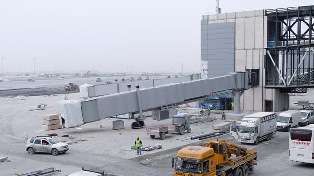 Teilansicht des neuen Flughafens in der türkischen Metropole Istanbul. Teilansicht des neuen Flughafens in der türkischen Metropole Istanbul.