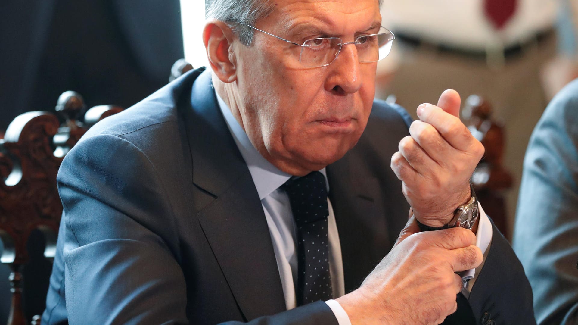 Russlands Außenminister Sergei Lawrow: Bei einem Treffen mit seinen iranischen und türkischen Amtskollegen in Moskau griff er die USA scharf an.